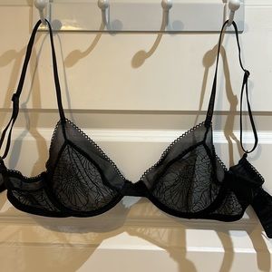 Calvin Klein black mesh bra - 32B